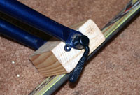 skewer through wood block